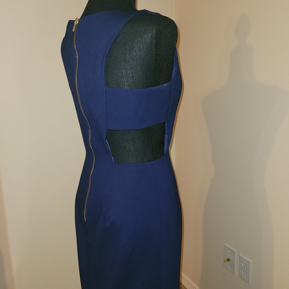 Sherri Hill Royal Blue Backless Dress